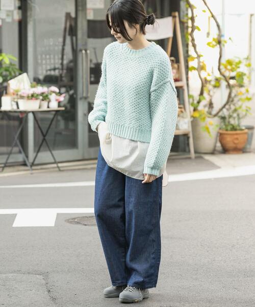 EKAL（エカル）の「ネップMIXクルーニット（ニット/セーター・レディース・ベージュ系その他/ブラック/ブルー系その他・ONE）」の21枚目の写真