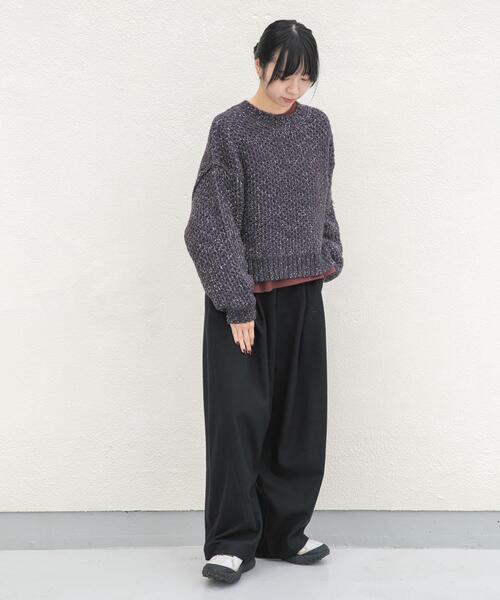 EKAL（エカル）の「ネップMIXクルーニット（ニット/セーター・レディース・ベージュ系その他/ブラック/ブルー系その他・ONE）」の14枚目の写真