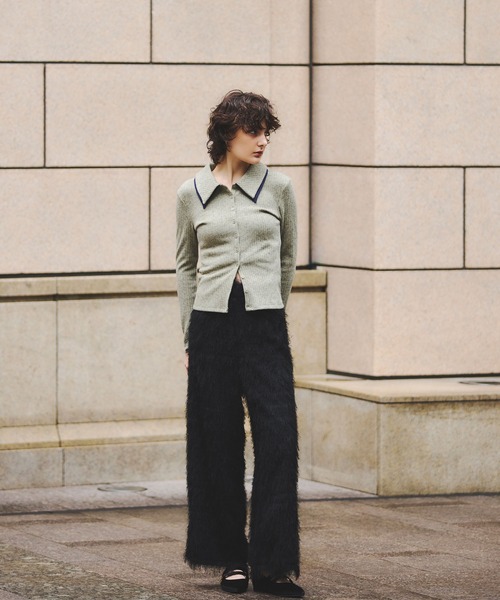 ARVELLIA(アルベリア)の「DOUBLE COLLAR RIB KNIT(Tシャツ/カットソー・レディース・カーキ/ダークグレー・M)」の4枚目の写真