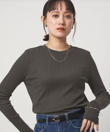 green label relaxing | 【WEB限定】<at ease>シアー リブ カットソー(Tシャツ/カットソー)