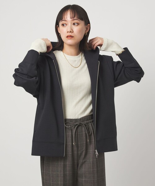 green label relaxing（グリーンレーベルリラクシング）の「【WEB限定】＜at ease＞シアー リブ カットソー（Tシャツ/カットソー・レディース・ダークグレー/オフホワイト/ブラック・FREE）」の8枚目の写真