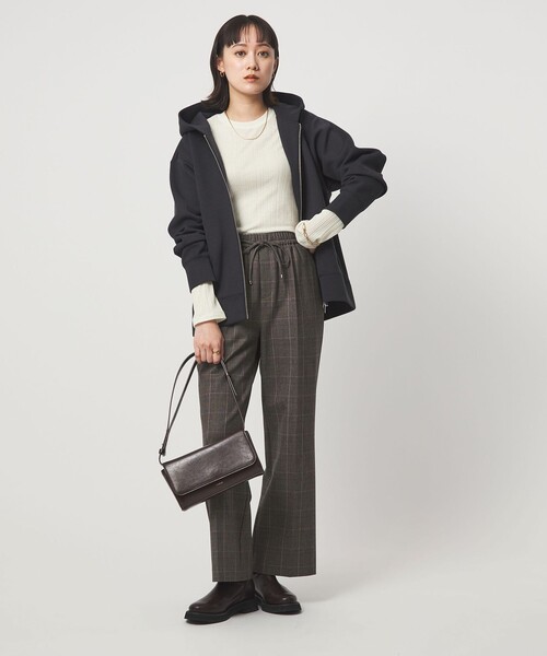 green label relaxing（グリーンレーベルリラクシング）の「【WEB限定】＜at ease＞シアー リブ カットソー（Tシャツ/カットソー・レディース・ダークグレー/オフホワイト/ブラック・FREE）」の9枚目の写真