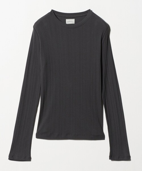 green label relaxing（グリーンレーベルリラクシング）の「【WEB限定】＜at ease＞シアー リブ カットソー（Tシャツ/カットソー・レディース・ダークグレー/オフホワイト/ブラック・FREE）」の19枚目の写真