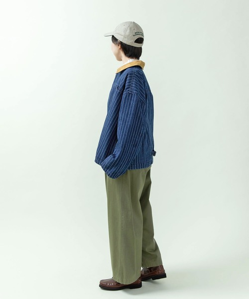 PAR ICI（パーリッシィ）の「13ozデニム/ヒッコリー カバーオール（デニムジャケット・レディース・ストライプ/ネイビー・FREE）」の21枚目の写真