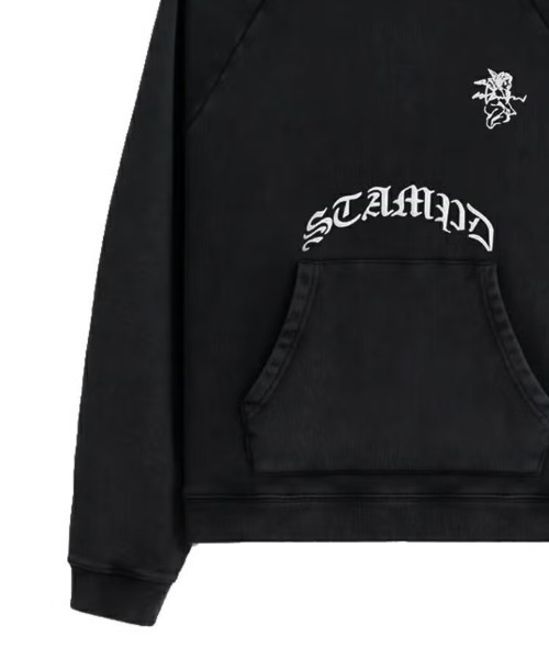 STAMPD（スタンプド）の「【STAMPD】1993 CHERUB RAGLAN HOODIE - SNOW WASHED / ブラック [SLA-M4009HD]（パーカー・メンズ・ブラック・M）」の4枚目の写真