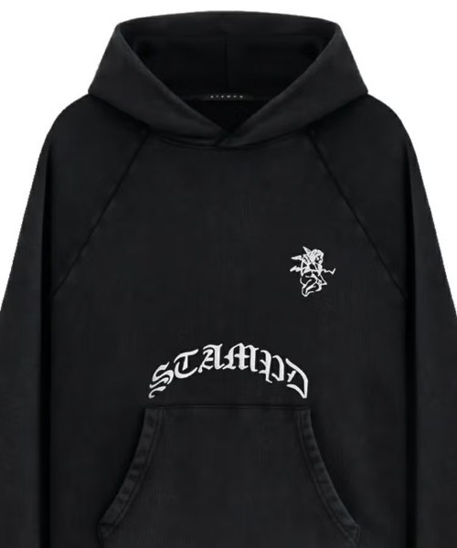 STAMPD（スタンプド）の「【STAMPD】1993 CHERUB RAGLAN HOODIE - SNOW WASHED / ブラック [SLA-M4009HD]（パーカー・メンズ・ブラック・M）」の3枚目の写真