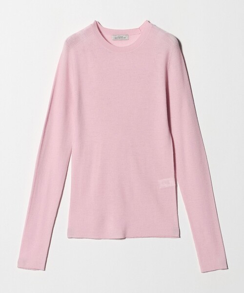 green label relaxing（グリーンレーベルリラクシング）の「ウール シアー リブ クルーネック ニット ウォッシャブル（ニット/セーター・レディース・オフホワイト/ライトピンク/ダークグレー/ベージュ・FREE）」の9枚目の写真