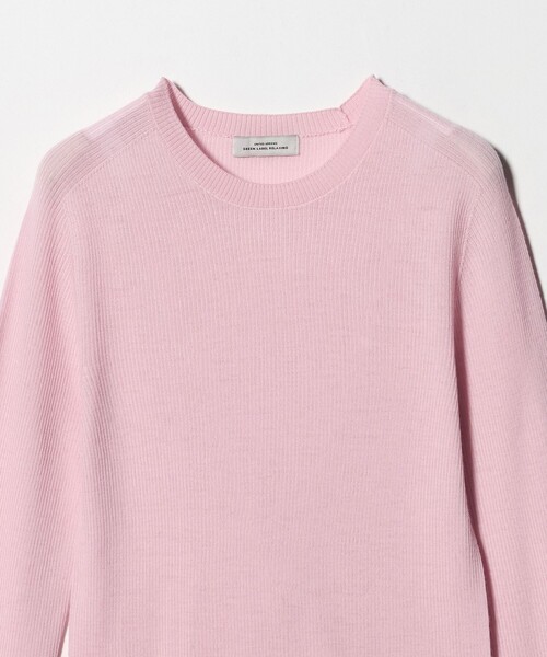 green label relaxing（グリーンレーベルリラクシング）の「ウール シアー リブ クルーネック ニット ウォッシャブル（ニット/セーター・レディース・オフホワイト/ライトピンク/ダークグレー/ベージュ・FREE）」の11枚目の写真