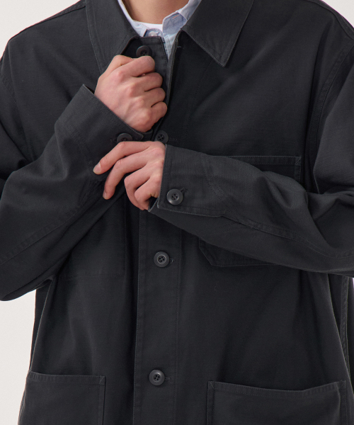 MUSINSA STANDARD（ムシンサスタンダード）の「バックサテンショップコート [ダークグレー]（トレンチコート・メンズ・その他・MEDIUM/LARGE/X-LARGE）」の6枚目の写真