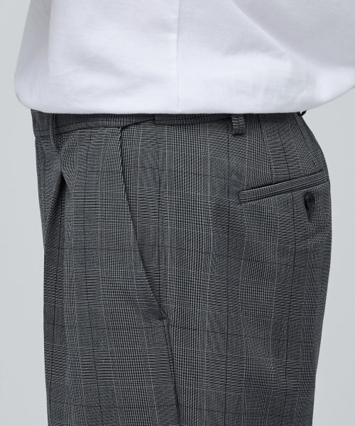 MUSINSA STANDARD（ムシンサスタンダード）の「グレンチェックワイドヒドゥンバンディングスラックス[ミディアムグレー]（スラックス・メンズ・その他・40/42/27/28）」の5枚目の写真