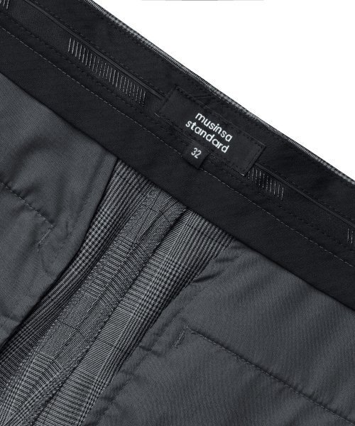 MUSINSA STANDARD（ムシンサスタンダード）の「グレンチェックワイドヒドゥンバンディングスラックス[ミディアムグレー]（スラックス・メンズ・その他・40/42/27/28）」の6枚目の写真