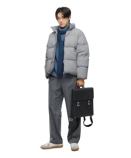 MUSINSA STANDARD（ムシンサスタンダード）の「グレンチェックワイドヒドゥンバンディングスラックス[ミディアムグレー]（スラックス・メンズ・その他・40/42/27/28）」の11枚目の写真