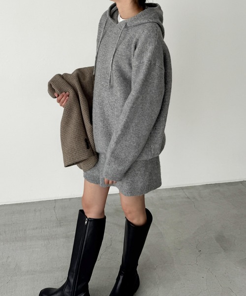 CANAL JEAN（キャナルジーン）の「El mar　ウール混パーカーSET UP（セットアップ・レディース・グレー・ONE SIZE）」の2枚目の写真