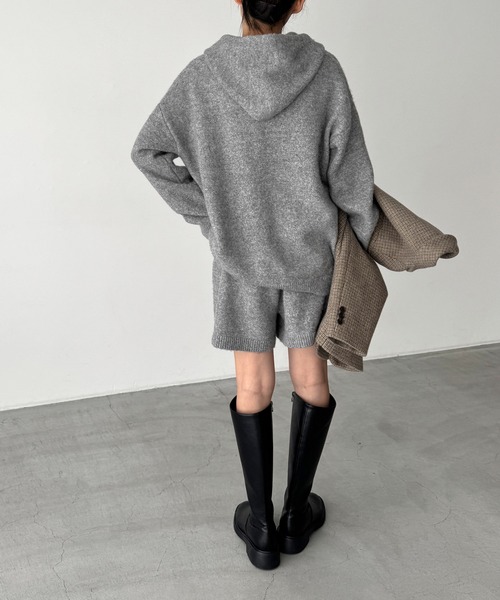 CANAL JEAN（キャナルジーン）の「El mar　ウール混パーカーSET UP（セットアップ・レディース・グレー・ONE SIZE）」の3枚目の写真