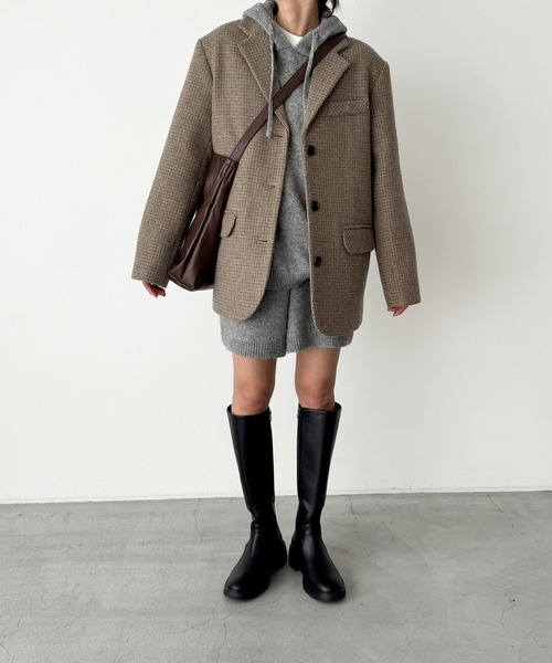 CANAL JEAN（キャナルジーン）の「El mar　ウール混パーカーSET UP（セットアップ・レディース・グレー・ONE SIZE）」の4枚目の写真