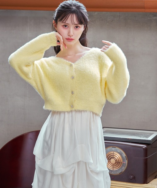 REDYAZEL（レディアゼル）の「タックバルーンボリュームシフォンロングスカート（スカート・レディース・ブラック/オフホワイト/グレー・FREE）」の6枚目の写真