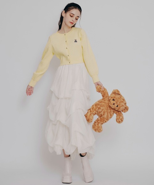 REDYAZEL（レディアゼル）の「タックバルーンボリュームシフォンロングスカート（スカート・レディース・ブラック/オフホワイト/グレー・FREE）」の9枚目の写真