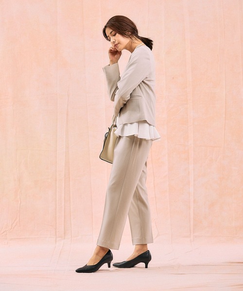 GLOBAL WORK（グローバルワーク）の「スゴラクストレッチ/Vネックジャケット3点セット/581018（セットアップ・レディース・ブラック/グレイッシュベージュ/ネイビー・SMALL/MEDIUM/LARGE/X-LARGE）」の7枚目の写真