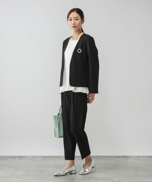 GLOBAL WORK（グローバルワーク）の「スゴラクストレッチ/Vネックジャケット3点セット/581018（セットアップ・レディース・ブラック/グレイッシュベージュ/ネイビー・SMALL/MEDIUM/LARGE/X-LARGE）」の13枚目の写真