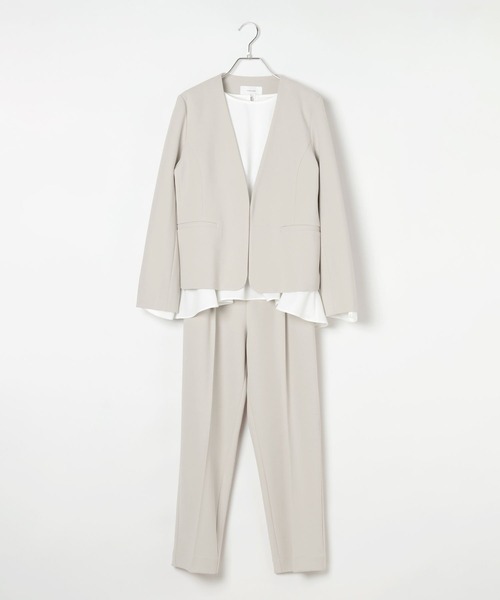 GLOBAL WORK（グローバルワーク）の「スゴラクストレッチ/Vネックジャケット3点セット/581018（セットアップ・レディース・ブラック/グレイッシュベージュ/ネイビー・SMALL/MEDIUM/LARGE/X-LARGE）」の14枚目の写真