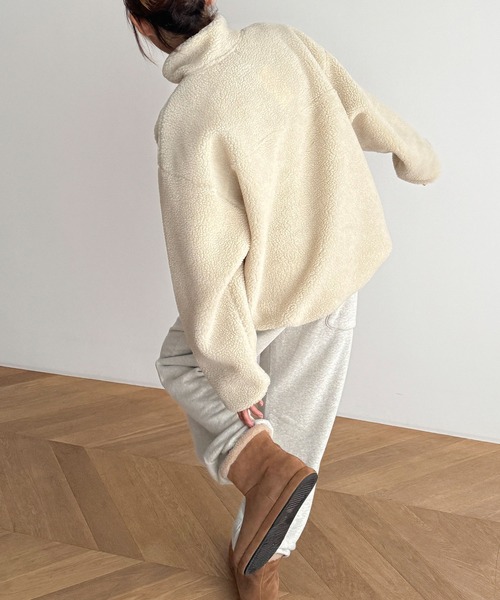 CANAL JEAN（キャナルジーン）の「COIN　ボアプルオーバー（その他アウター・レディース・ブラウン/アイボリー・ONE SIZE）」の7枚目の写真