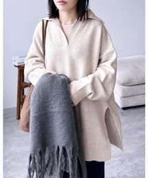 襟付きスキッパーニット