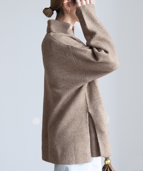 reca（レカ）の「襟付きスキッパーニット（ニット/セーター・レディース・グレイッシュベージュ/オートミール/ネイビー・FREE）」の14枚目の写真