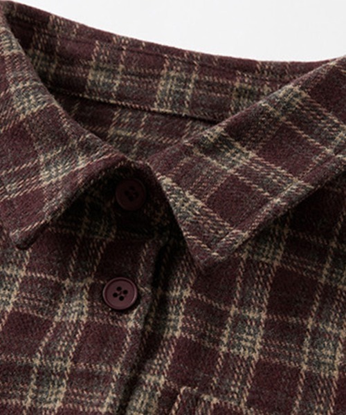 ONEP STAR(ワンピスター)の「ショート丈チェック柄シャツ(シャツ/ブラウス・レディース・ワイン・MEDIUM/LARGE/X-LARGE)」の10枚目の写真