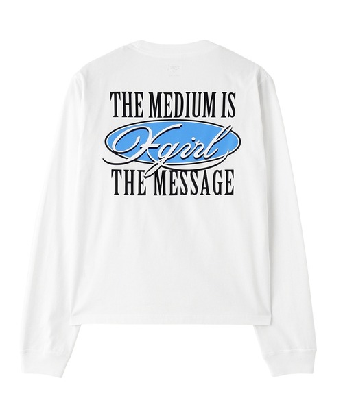 X-girl（エックスガール）の「OVAL LOGO AND MESSAGE L/S TEE（Tシャツ/カットソー・レディース・ブラック/ホワイト/オリーブ・S/M/L）」の12枚目の写真