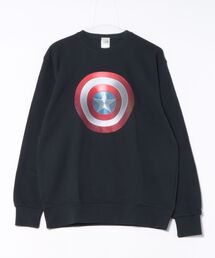 【 MARVEL 】 クルーネックスウェット キャプテン・アメリカ シールド 25W11