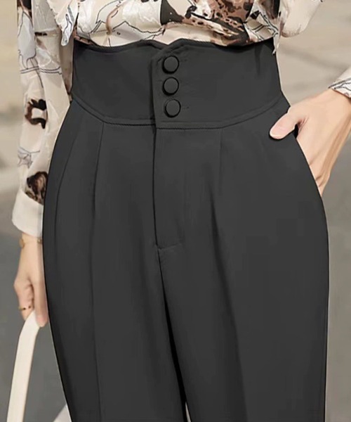 SallyLunn（サリーラン）の「ハイウエストテーパードパンツ（その他パンツ・レディース・アイボリー/ブラック・MEDIUM/LARGE）」の3枚目の写真