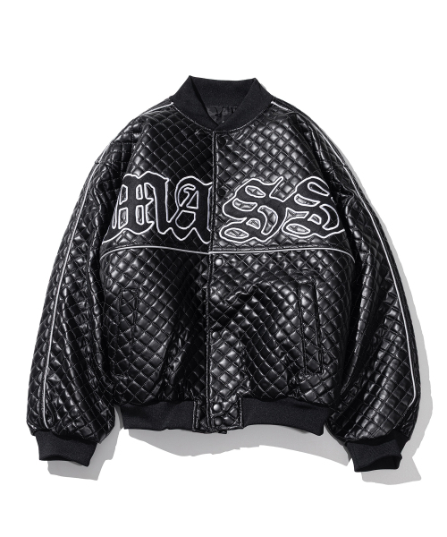 MASSNOUN(マスノウン)の「ダットスクエア 2オンス バーシティジャケット MSHJK003-BK(スタジャン・メンズ・その他・MEDIUM/LARGE)」の1枚目の写真