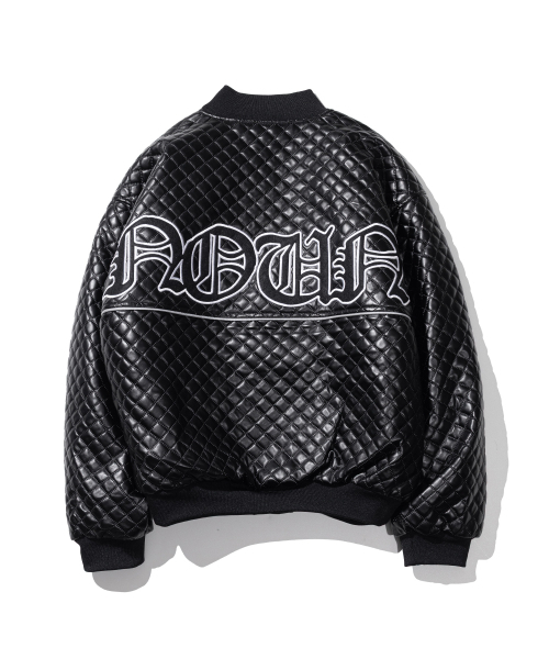 MASSNOUN(マスノウン)の「ダットスクエア 2オンス バーシティジャケット MSHJK003-BK(スタジャン・メンズ・その他・MEDIUM/LARGE)」の6枚目の写真