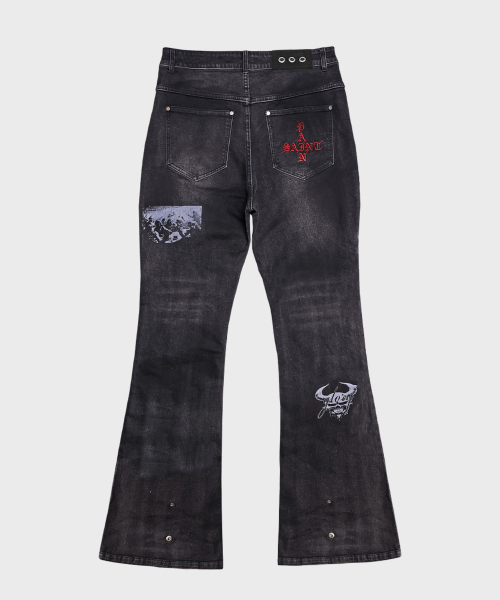 SAINTPAIN（セイントペイン）の「SP パンクフレアデニムパンツ ブラック（デニムパンツ・レディース・その他・MEDIUM/LARGE）」の2枚目の写真