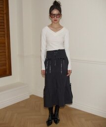 SALON DE YOHN（サロンドヨーン）の「Romantic Ribbon Long Skirt_ Black（スカート）」