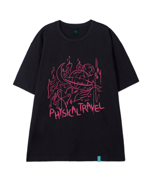 ASTRAL PROJECTION（アストラルプロジェクション）の「[フィジカルトラベル]コットンルーズフィット半袖Tシャツ_ブラック（Tシャツ/カットソー・メンズ・その他・LARGE/MEDIUM/X-LARGE/XX-LARGE）」の2枚目の写真