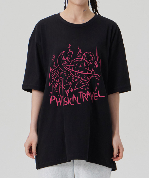 ASTRAL PROJECTION（アストラルプロジェクション）の「[フィジカルトラベル]コットンルーズフィット半袖Tシャツ_ブラック（Tシャツ/カットソー・メンズ・その他・LARGE/MEDIUM/X-LARGE/XX-LARGE）」の3枚目の写真