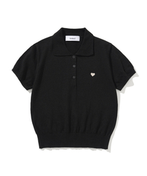 (W) ベーシックエッセンシャルウォッシャブルカラーニット BLACK