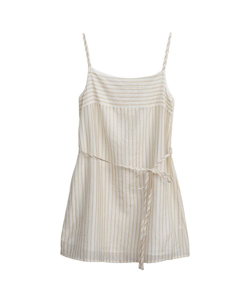 SLOWLOLLI（スローローリ）の「Stripe babydoll mini dress_3 Colors（ワンピース・レディース・Beige/スカイブルー/グリーン・FREE）」の2枚目の写真