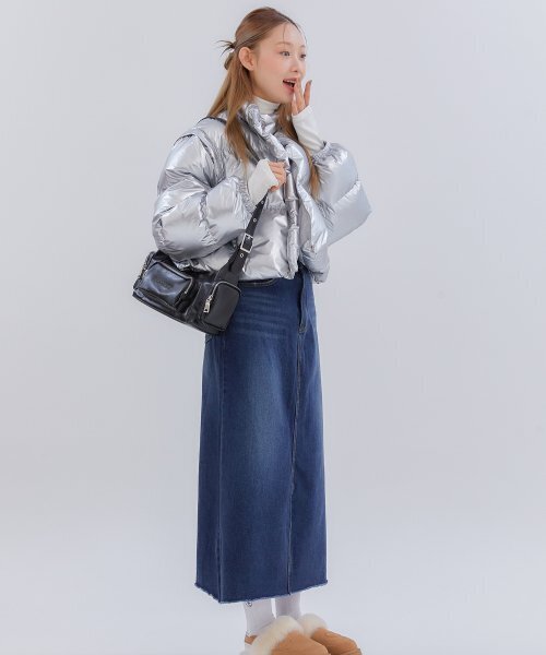 ANOETIC(アノエティック)の「CLASSIC DENIM MAXI LONG SKIRT_BLUE(スカート・レディース・ブルー・MEDIUM/SMALL)」の1枚目の写真