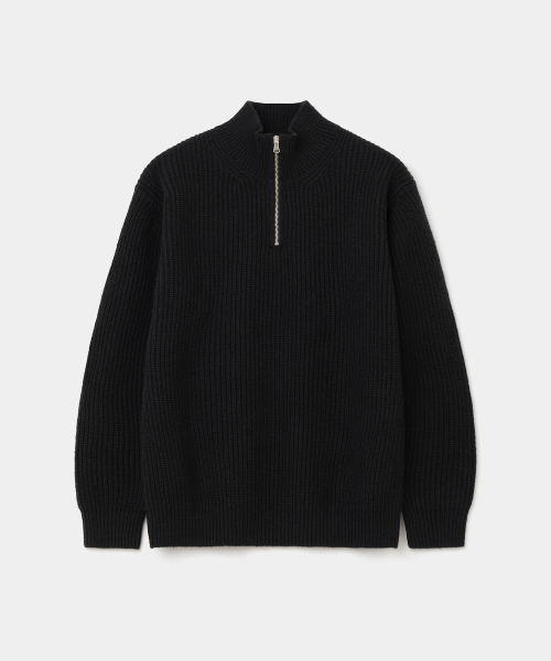 UNIFORM BRIDGE(ユニフォームブリッジ)の「half zip-up knit black(ニット/セーター・メンズ・その他・MEDIUM/LARGE/X-LARGE/XX-LARGE)」の1枚目の写真
