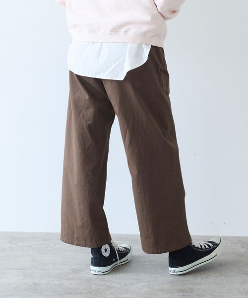 bulle de savon（ビュルデサボン）の「高密度ツイル サンドウォッシュパンツ（その他パンツ・レディース・ダークブラウン/ネイビー・SMALL/MEDIUM）」の5枚目の写真