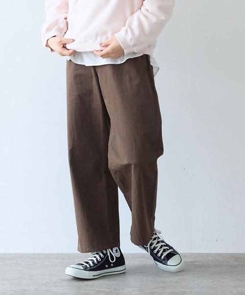 bulle de savon（ビュルデサボン）の「高密度ツイル サンドウォッシュパンツ（その他パンツ・レディース・ダークブラウン/ネイビー・SMALL/MEDIUM）」の4枚目の写真