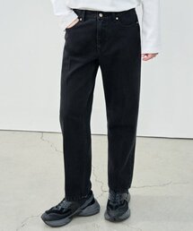 ユージュアルテーパードデニムパンツ[ブラック]