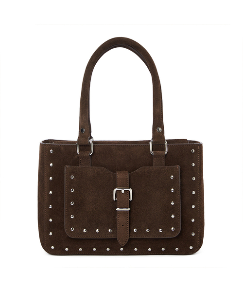 LCDC TM(エルシーディーシーティーエム)の「SUEDE STUD TOTE BAG(トートバッグ・レディース・ブラウン/ベージュ・OS)」の1枚目の写真