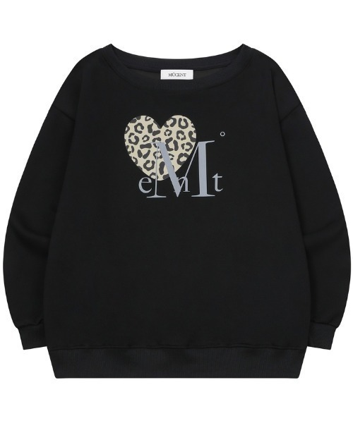 MUCENT(ムセント)の「A'GEM/9 × .kom 『MUCENT/ムセント』 SIERRA LEOPARD HEART ONE SHOULDER MTM/シエラレオパードハートワンショルダースウェットシャツ(スウェット・レディース・ブラック/グレー・FREE)」の9枚目の写真