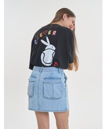 ドローイングカラーグラフィックレバットTシャツ[ブラック]