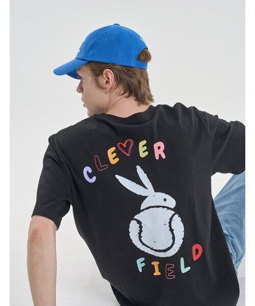 CLEVER FIELD（クレバーフィールド）の「ドローイングカラーグラフィックレバットTシャツ[ブラック]（Tシャツ/カットソー・レディース・その他・LARGE/X-LARGE）」の2枚目の写真
