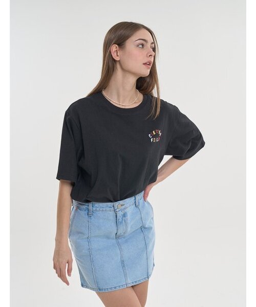 CLEVER FIELD（クレバーフィールド）の「ドローイングカラーグラフィックレバットTシャツ[ブラック]（Tシャツ/カットソー・レディース・その他・LARGE/X-LARGE）」の4枚目の写真