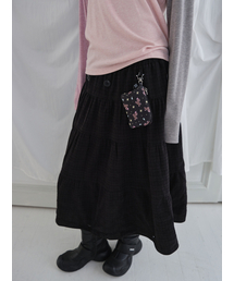 MUWM（ムウム）の「ツーウェイボタンシャーリングスカート2way Button Shirring Skirt (ブラックチェック)（スカート）」